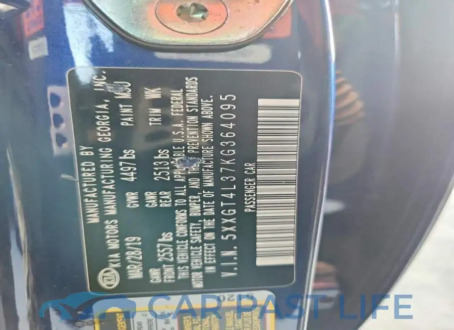 5XXGT4L37KG364095# 12