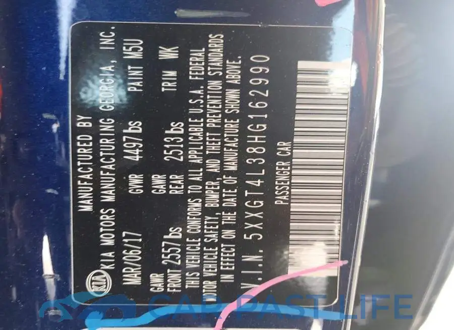 5XXGT4L38HG162990# 12