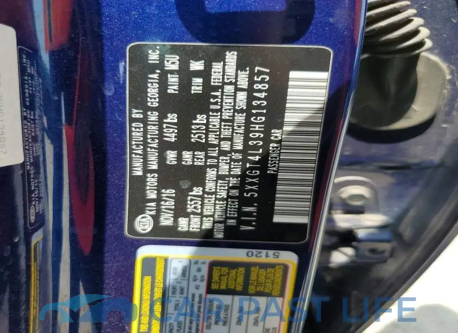 5XXGT4L39HG134857# 12