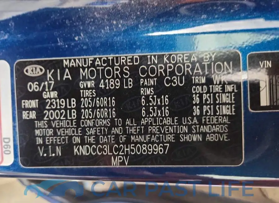 KNDCC3LC2H5089967# 12