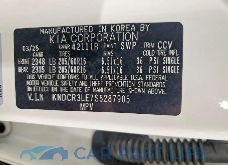 KNDCR3LE7S5287905# 13