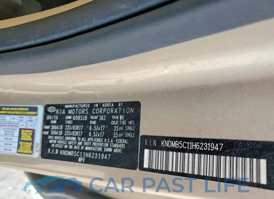 KNDMB5C11H6231947# 13