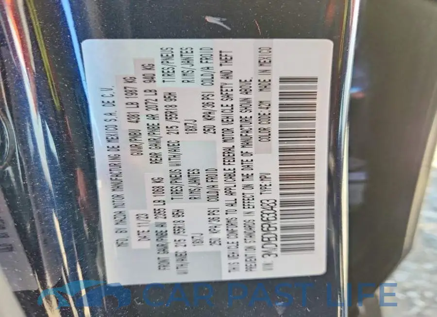 3MVDMBDM6RM630483# 13
