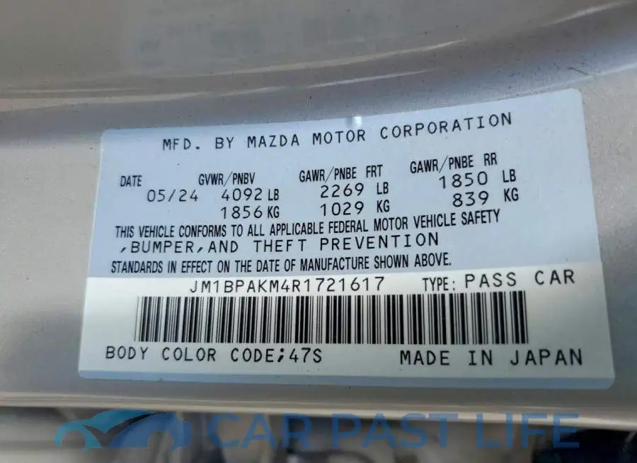 JM1BPAKM4R1721617# 12