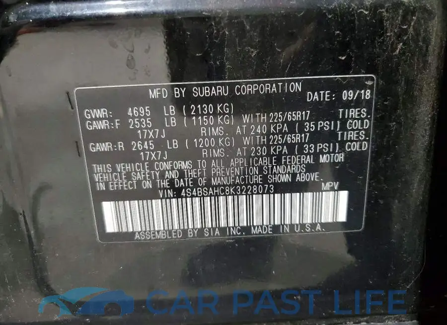 4S4BSAHC8K3228073# 13
