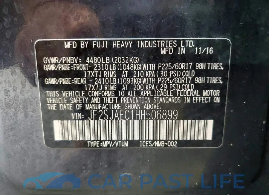 JF2SJAEC1HH506899# 12
