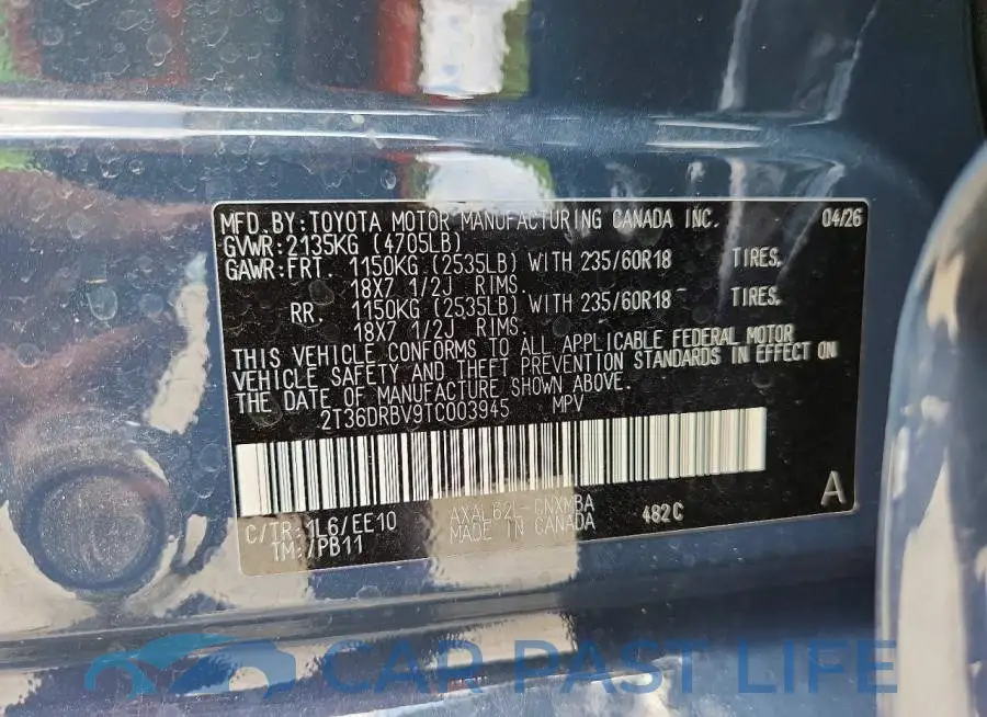 2T36DRBV9TC003945# 13