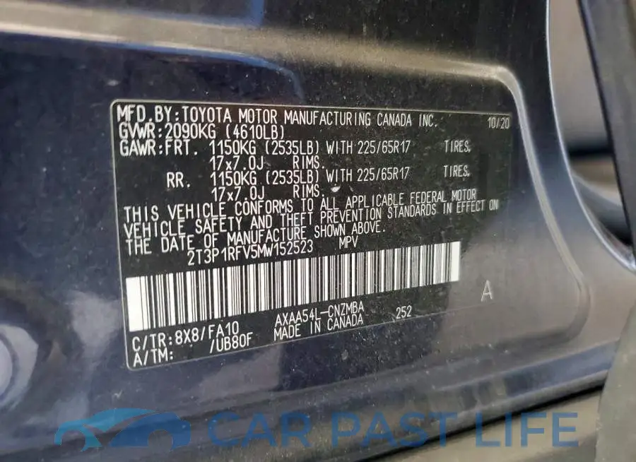 2T3P1RFV5MW152523# 13