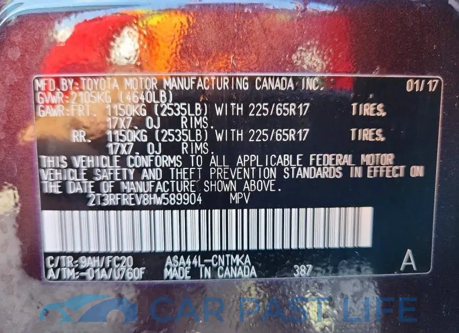 2T3RFREV8HW589904# 14