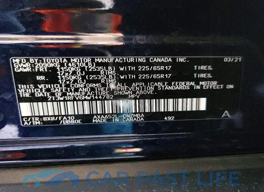 2T3W1RFV6MW144782# 12