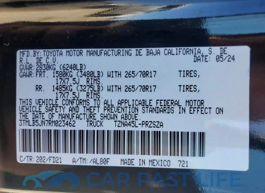 3TMLB5JN7RM023462# 12