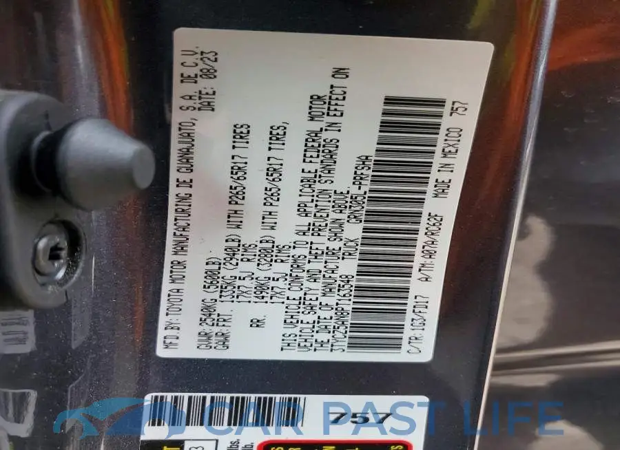 3TYCZ5AN8PT163548# 12