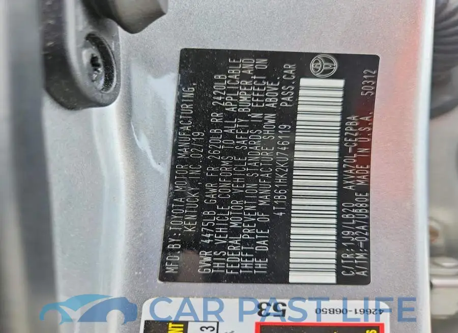 4T1B61HK2KU746119# 13