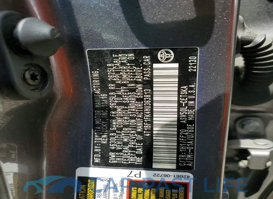 4T1BF1FK4HU363813# 12