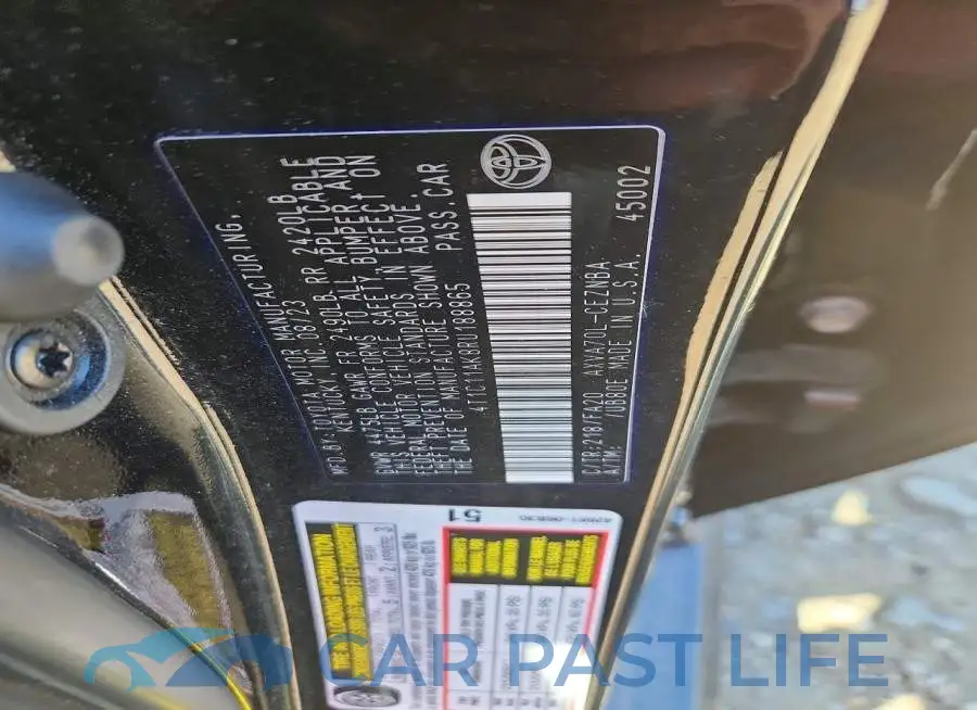 4T1C11AK8RU188865# 12