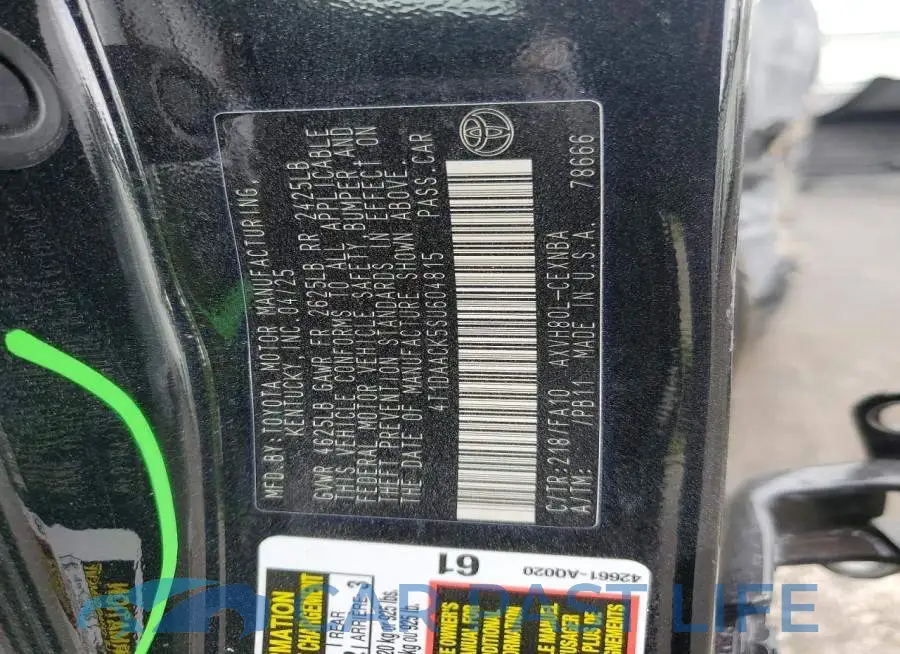 4T1DAACK5SU604815# 12