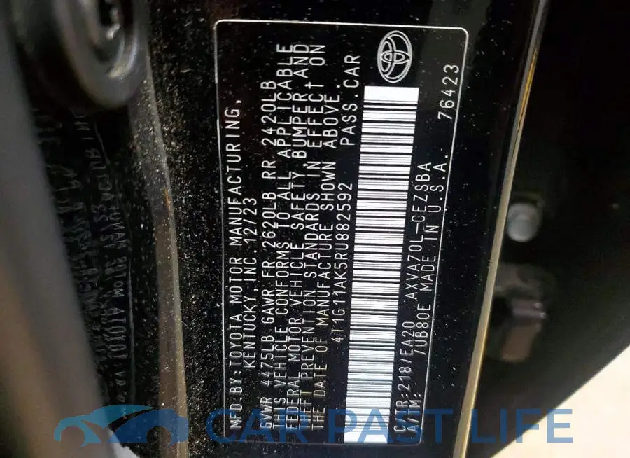4T1G11AK5RU882592# 12