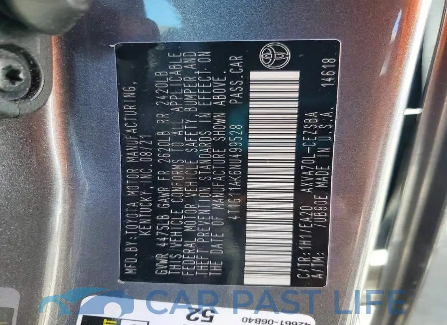 4T1G11AK6NU499528# 13