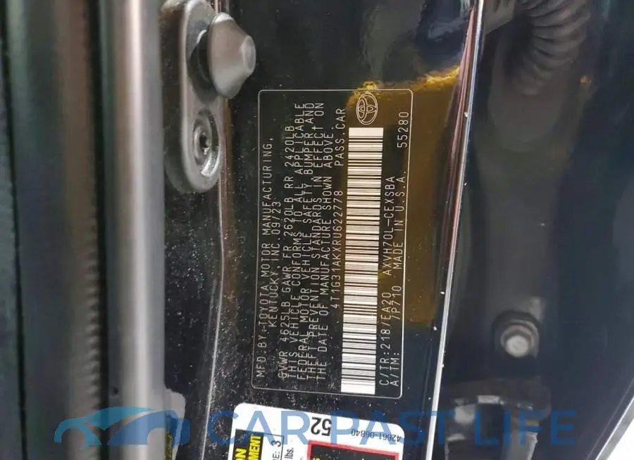 4T1G31AKXRU622778# 13