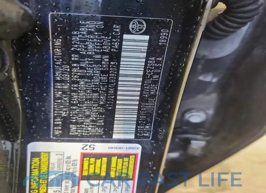 4T1J11AK1LU392079# 12