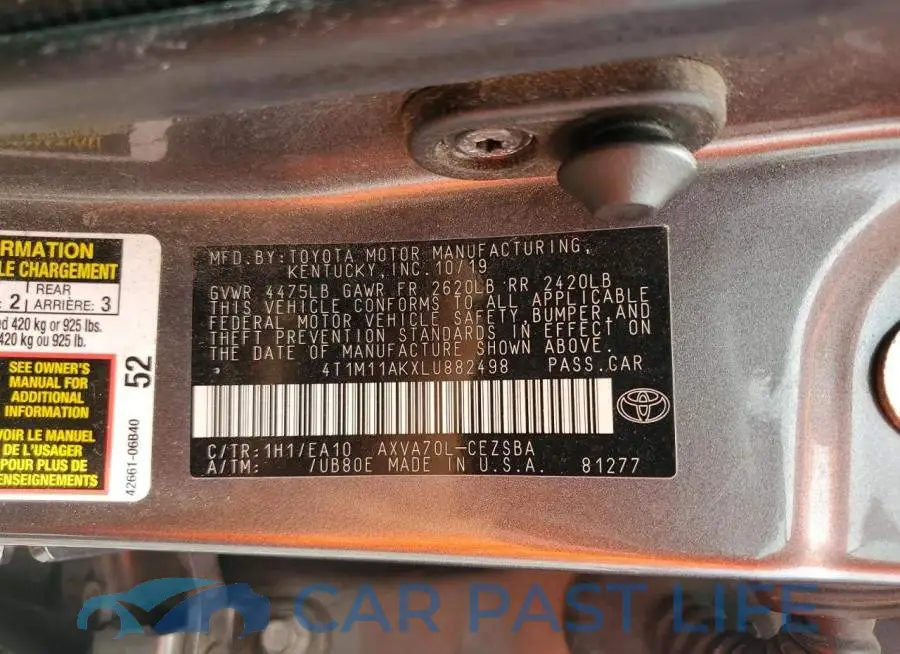 4T1M11AKXLU882498# 12