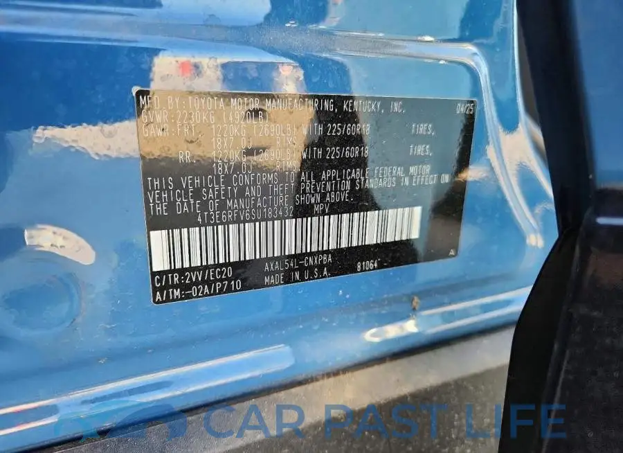 4T3E6RFV6SU183432# 13
