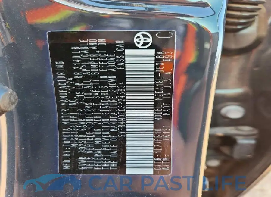 5YFB4MDE0SP245934# 13