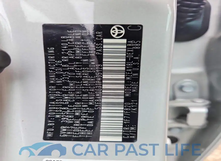 5YFB4MDE3TP435129# 12
