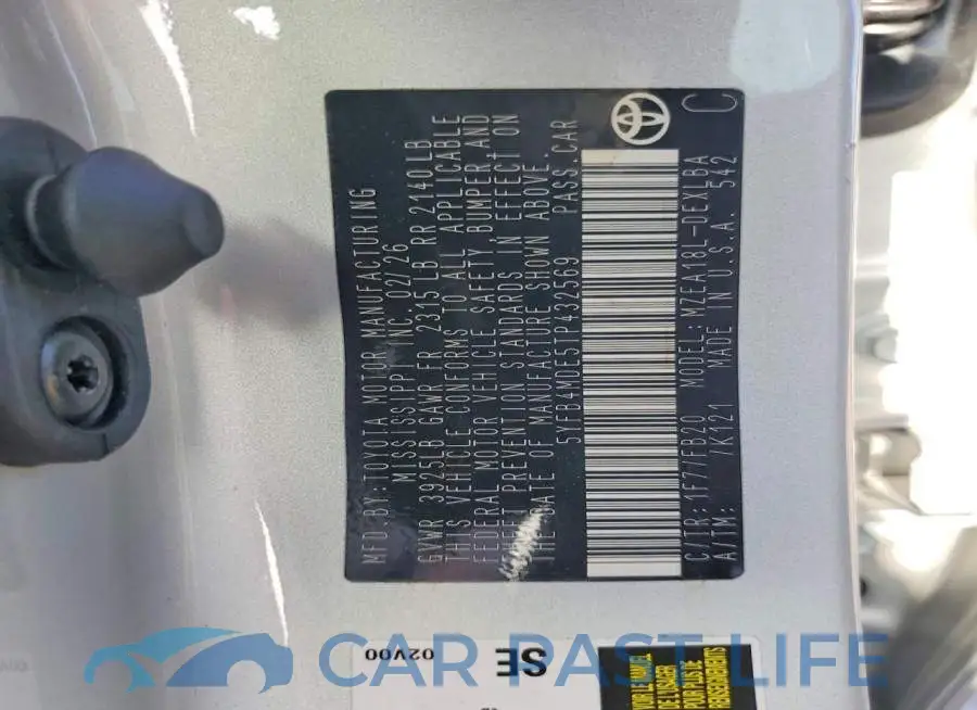 5YFB4MDE5TP432569# 12