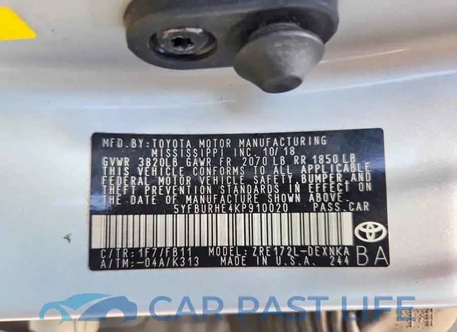 5YFBURHE4KP910020# 12