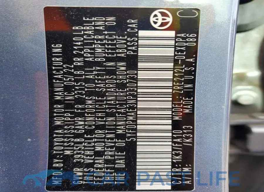 5YFDPMAE3NP330730# 12