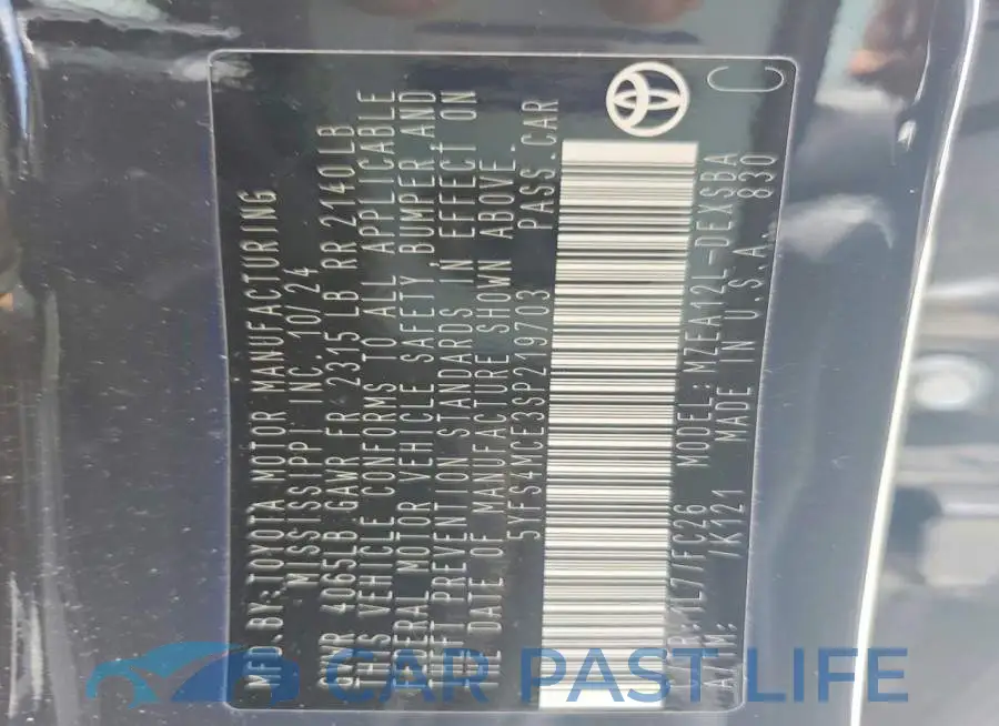 5YFS4MCE3SP219703# 12