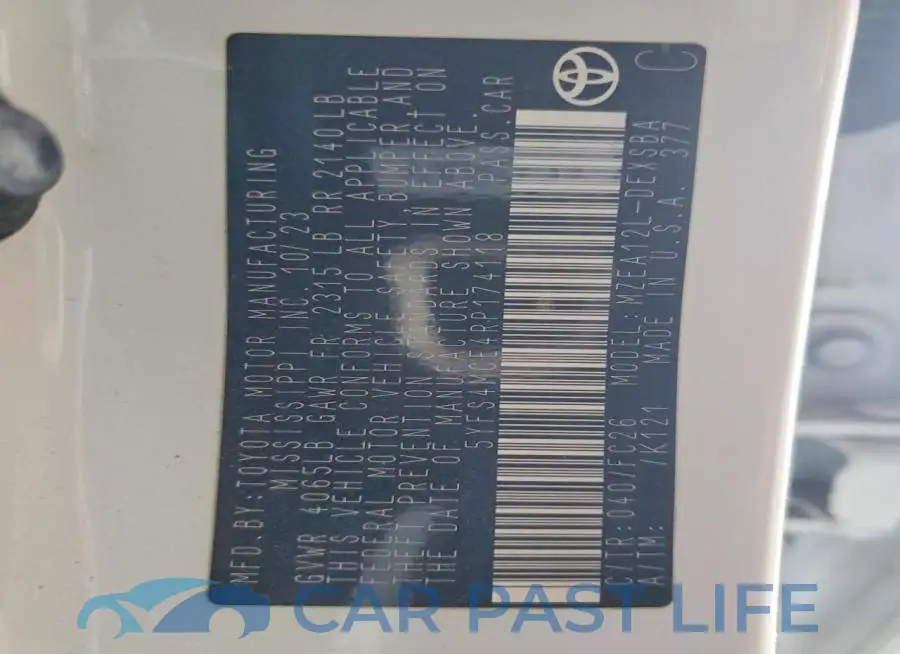 5YFS4MCE4RP174118# 14