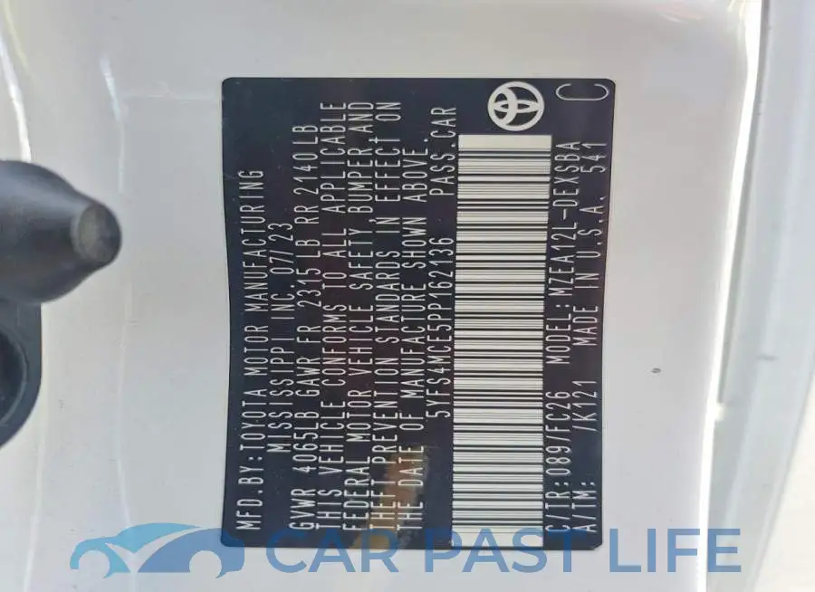 5YFS4MCE5PP162136# 12