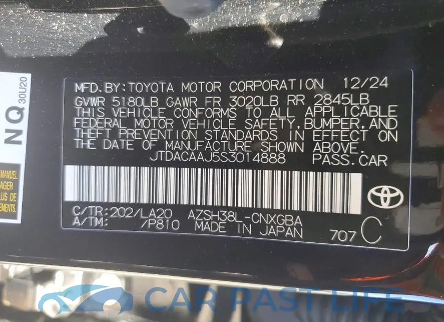 JTDACAAJ5S3014888# 13