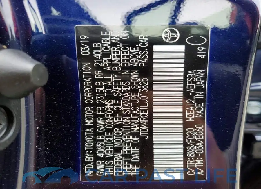 JTDM4RCE1LJ013825# 12