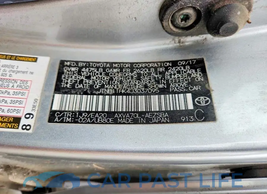 JTNB11HK4J3037095# 13