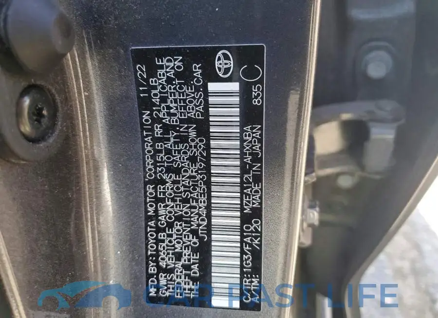 JTND4MBE5P3197290# 12