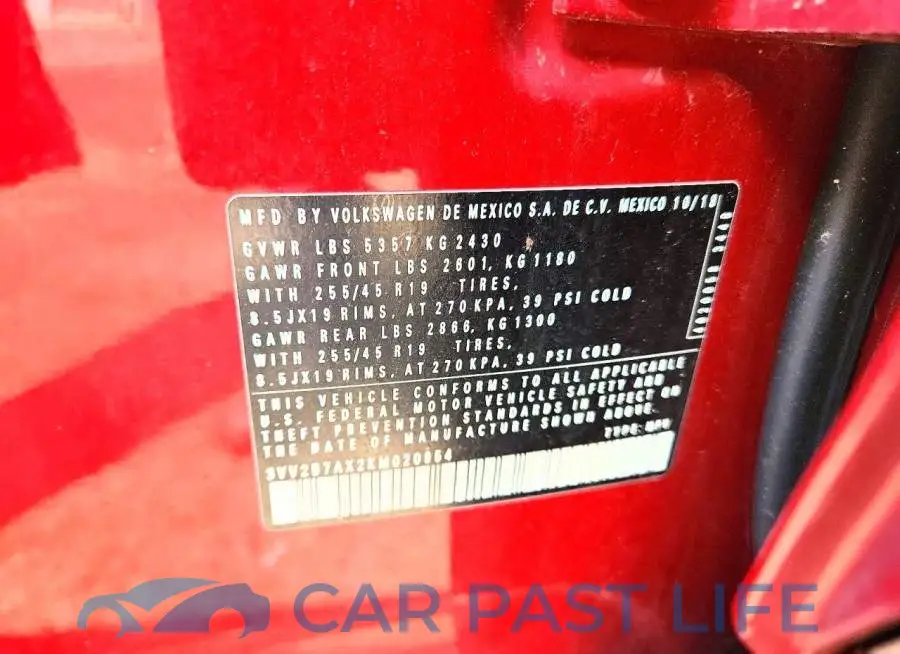 3VV2B7AX2KM020954# 14