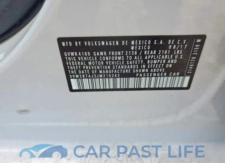 3VW2B7AJ3JM215242# 12