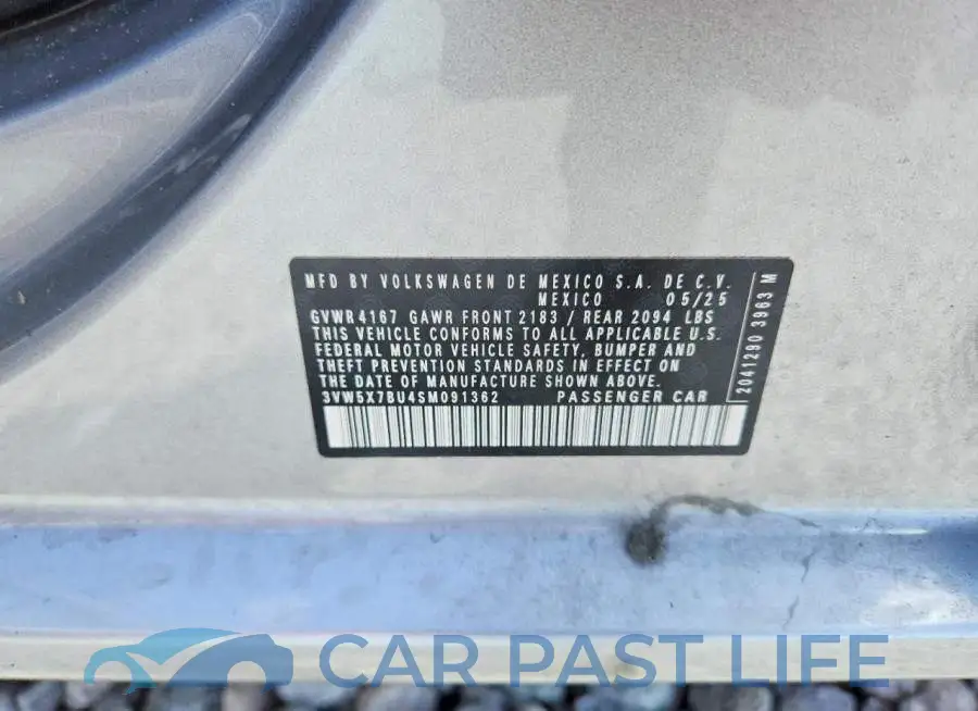 3VW5X7BU4SM091362# 12