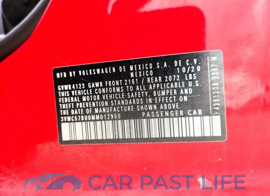 3VWC57BU0MM012950# 13