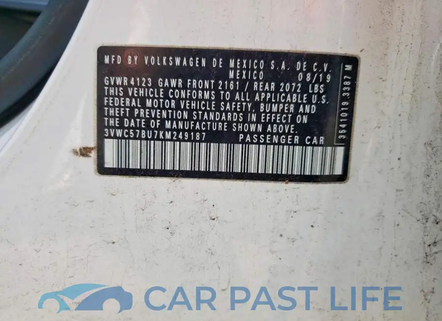 3VWC57BU7KM249187# 12