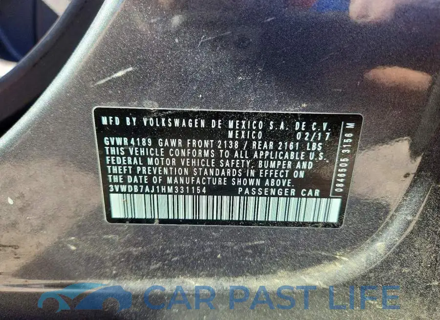 3VWDB7AJ1HM331154# 12