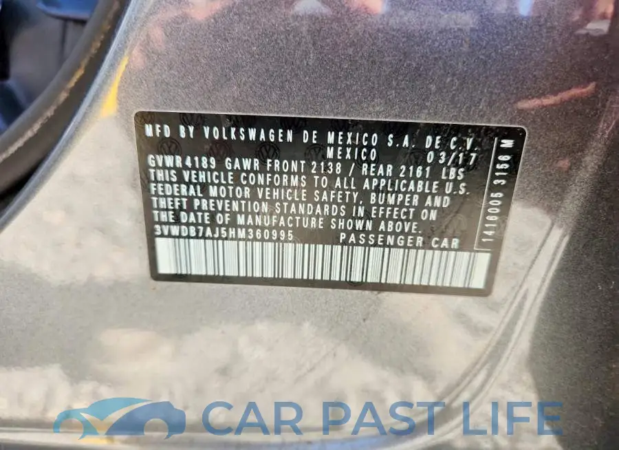 3VWDB7AJ5HM360995# 13