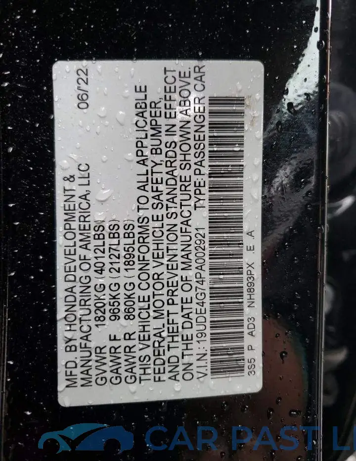 19UDE4G74PA002921# 13