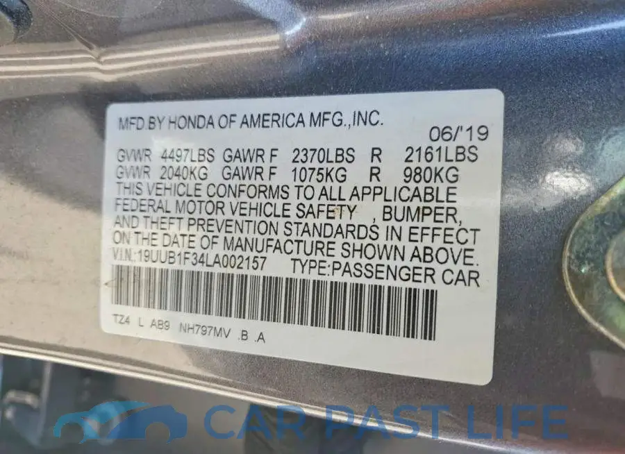 19UUB1F34LA002157# 12