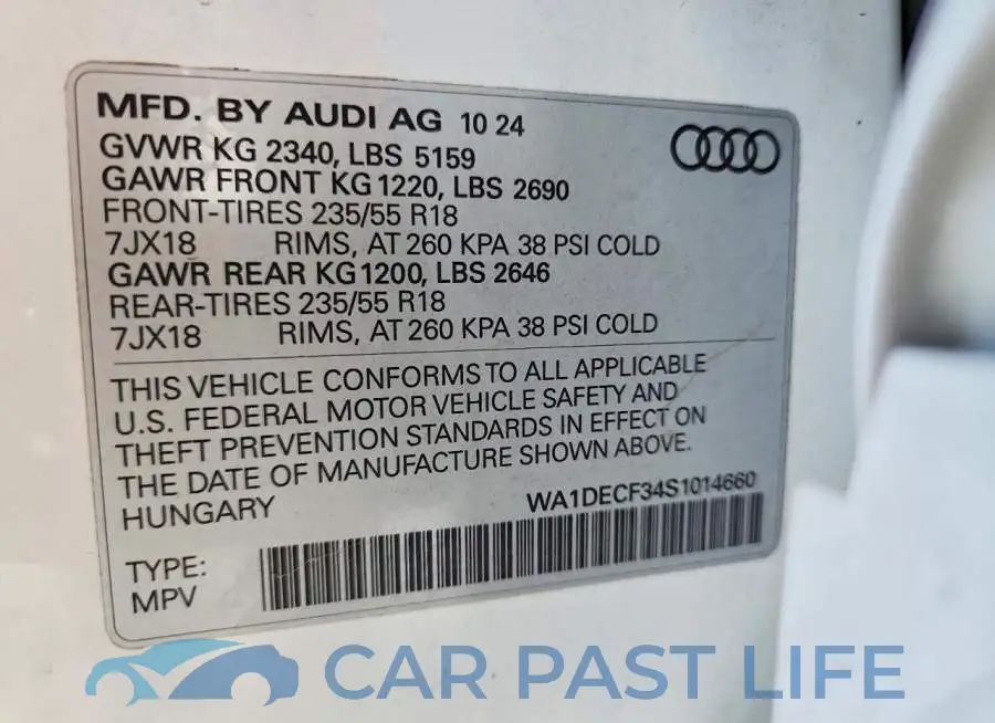 WA1DECF34S1014660# 14