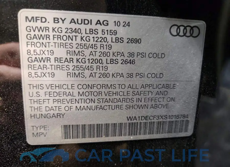 WA1DECF3XS1016784# 13