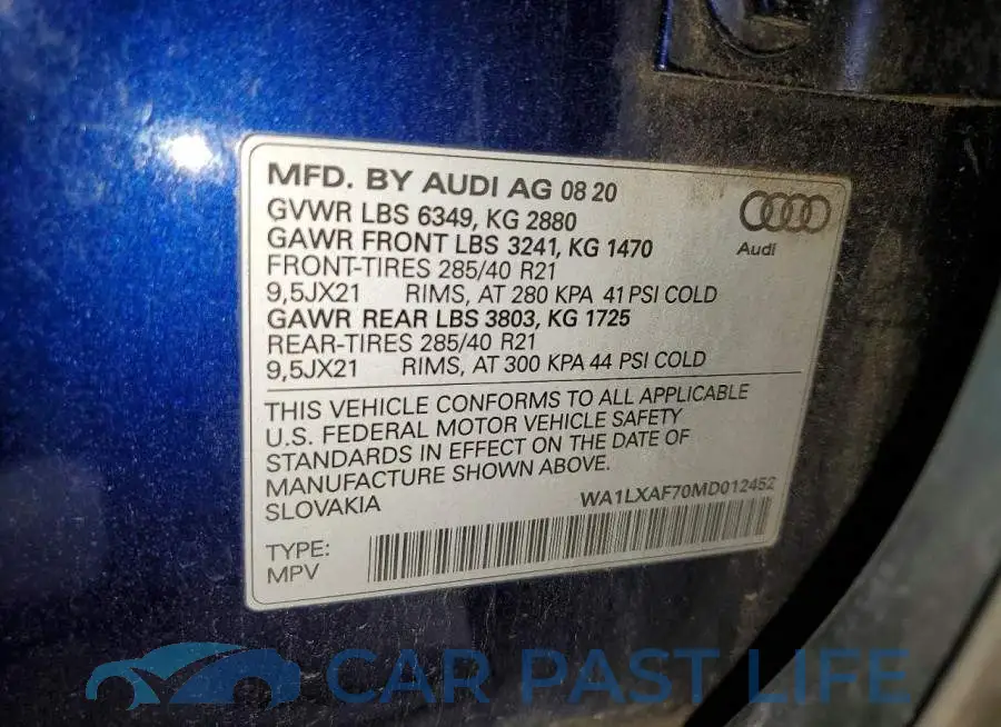 WA1LXAF70MD012452# 13